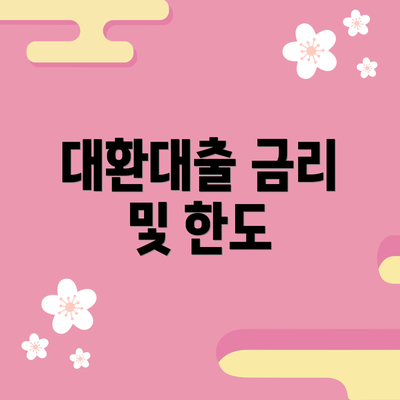대환대출 금리 및 한도