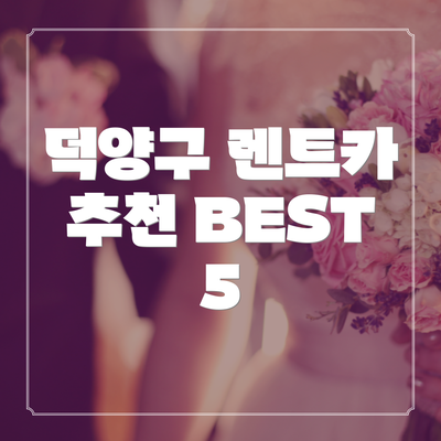 덕양구 렌트카 추천 BEST 5