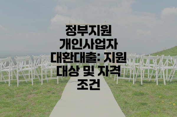 정부지원 개인사업자 대환대출 신청 시 체크리스트
