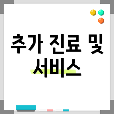 추가 진료 및 서비스