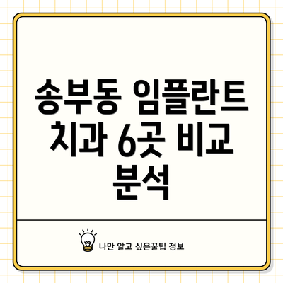 송부동 임플란트 치과 6곳 비교 분석