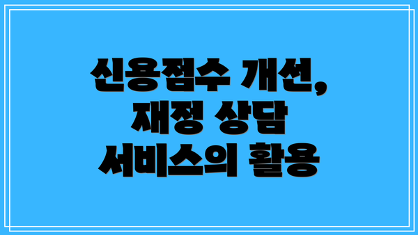 신용점수 개선, 재정 상담 서비스의 활용