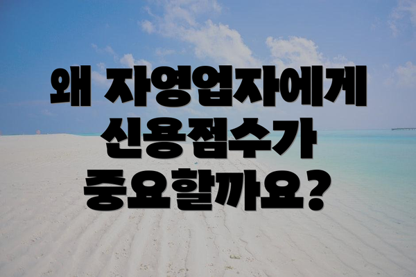 왜 자영업자에게 신용점수가 중요할까요?