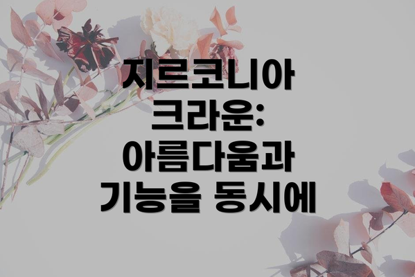 지르코니아 크라운: 아름다움과 기능을 동시에