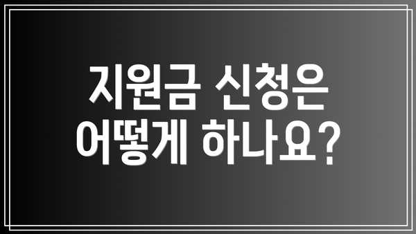 지원금 신청은 어떻게 하나요?
