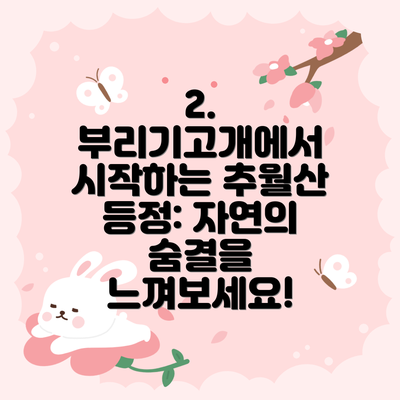 2. 부리기고개에서 시작하는 추월산 등정: 자연의 숨결을 느껴보세요!