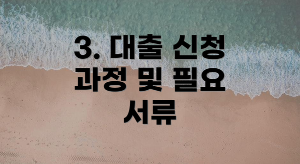 3. 대출 신청 과정 및 필요 서류