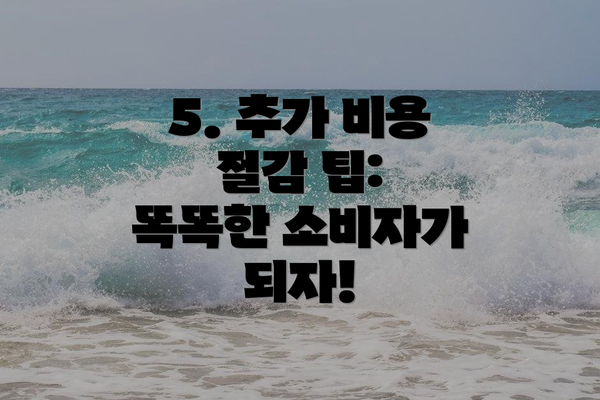 5. 추가 비용 절감 팁: 똑똑한 소비자가 되자!