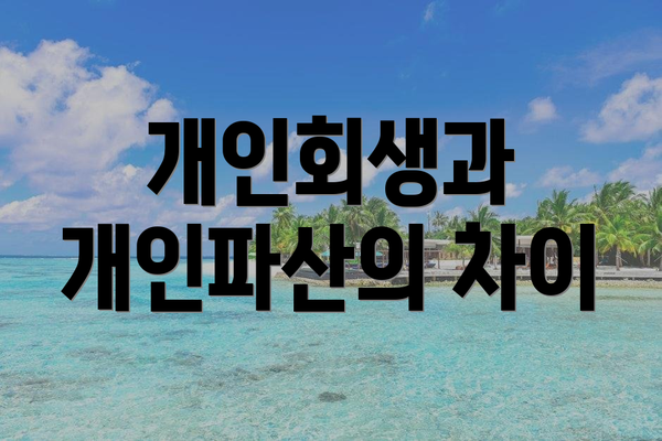 개인회생과 개인파산의 차이