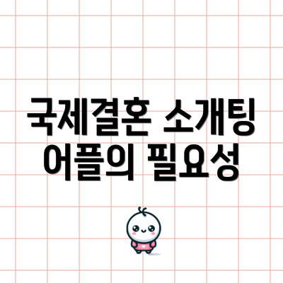 국제결혼 소개팅 어플의 필요성