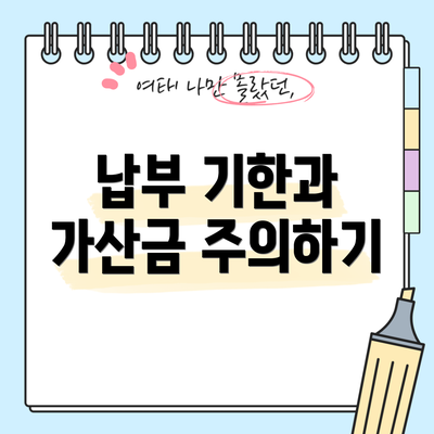 납부 기한과 가산금 주의하기