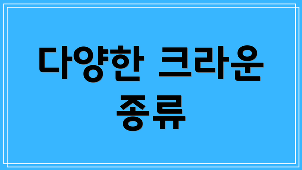 다양한 크라운 종류
