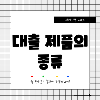대출 제품의 종류