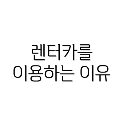 렌터카를 이용하는 이유