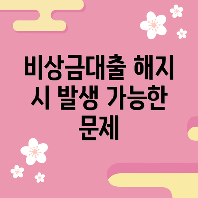 비상금대출 해지 시 발생 가능한 문제