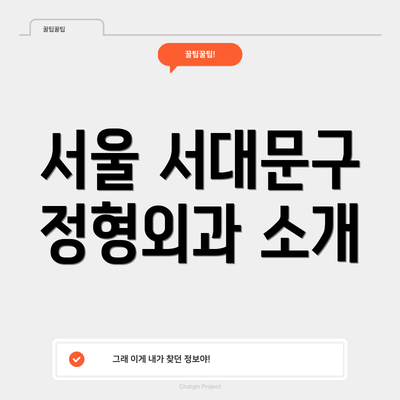 서울 서대문구 정형외과 소개