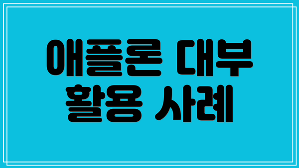 애플론 대부 활용 사례