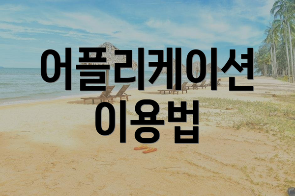 어플리케이션 이용법