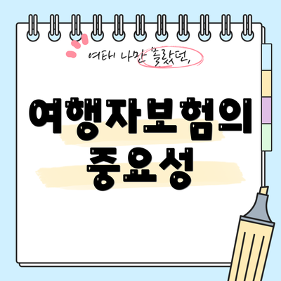 여행자보험의 중요성