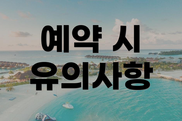 예약 시 유의사항