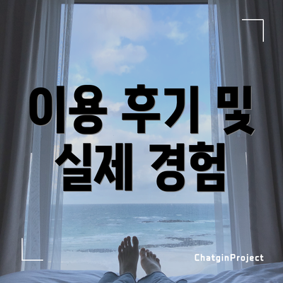이용 후기 및 실제 경험