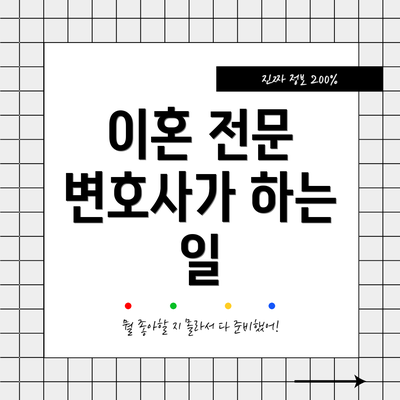 이혼 전문 변호사가 하는 일