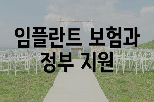 임플란트 보험과 정부 지원