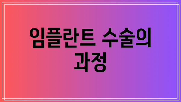 임플란트 수술의 과정