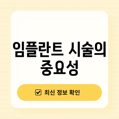 임플란트 시술의 중요성