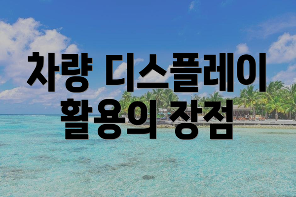 차량 디스플레이 활용의 장점