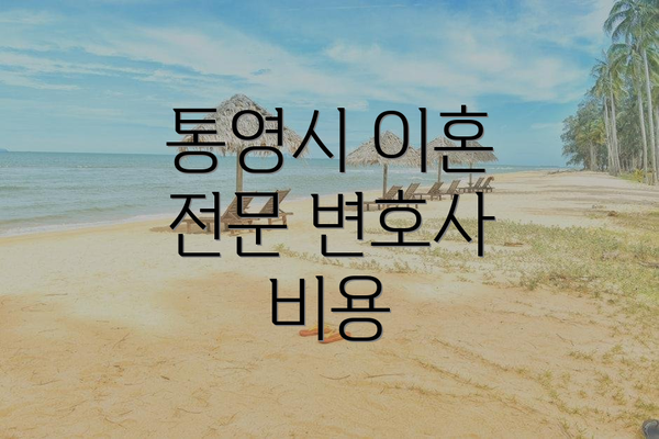 통영시 이혼 전문 변호사 비용