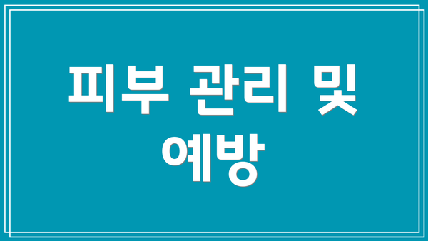 피부 관리 및 예방