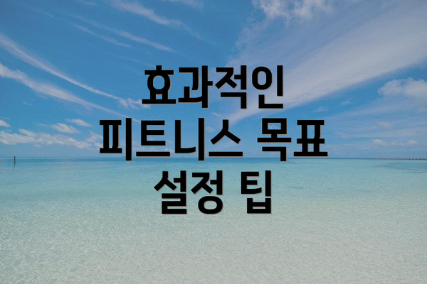 효과적인 피트니스 목표 설정 팁