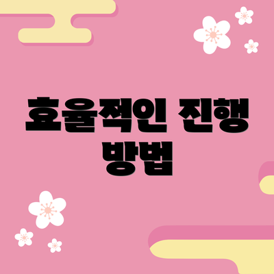 효율적인 진행 방법