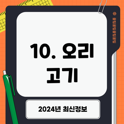 10. 오리 고기