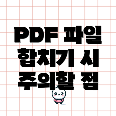 PDF 파일 합치기 시 주의할 점