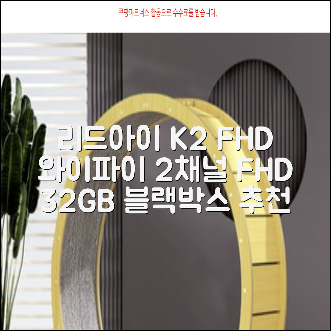 리드아이 와이파이 커넥티드 FHD HD 2채널 블랙박스 K2, 32GB, 전방카메라 + 후방카메라 + 거치대 + 메모리카드 추천 리뷰