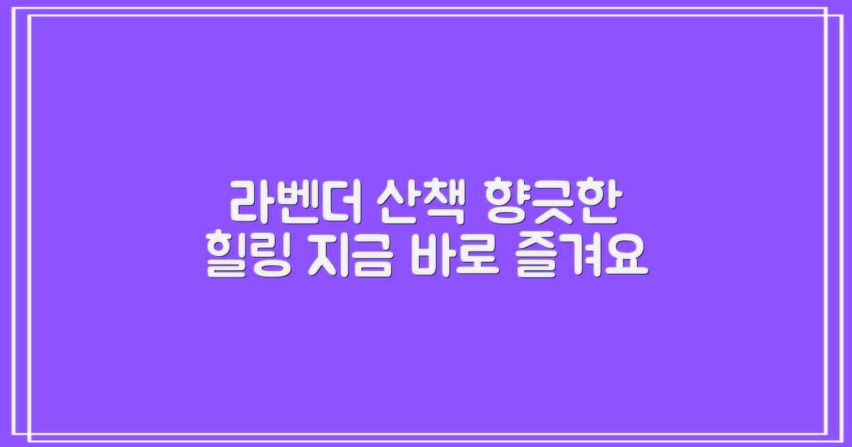 라벤더 향으로 산책을 즐기세요!