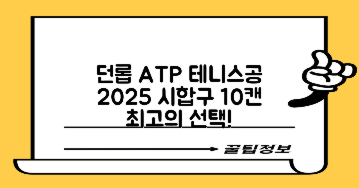 2025 던롭 ATP 테니스공 10캔 (20볼) 시합구, 던롭 ATP볼 10캔 (20볼), 10세트 추천 리뷰